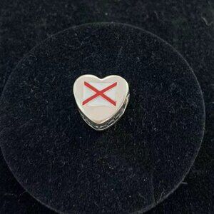 Pandora Alabama Flag Heart Charm